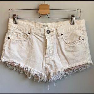 Free People button fly cut off shorts